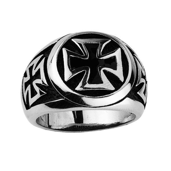 Stainless Steel Iron Cross Ring