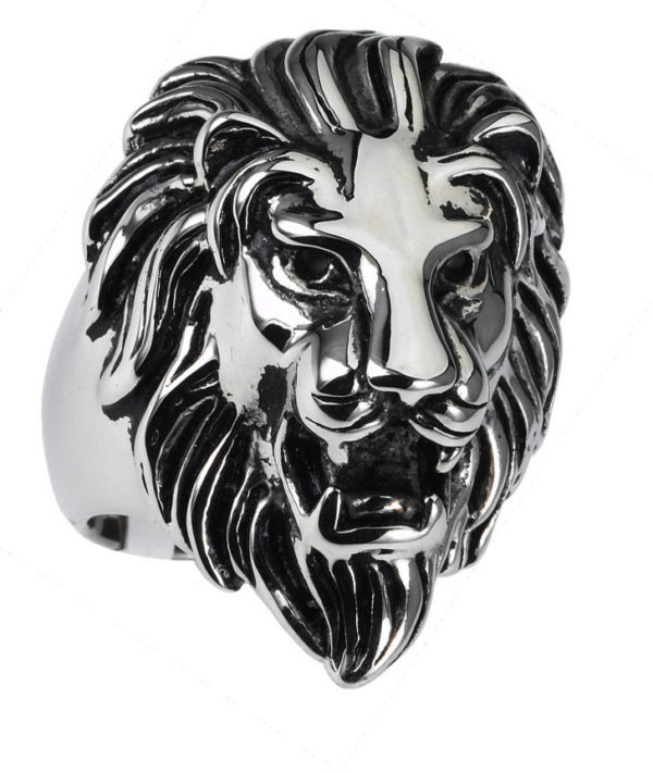 Stainless Steel Lion Head Ring