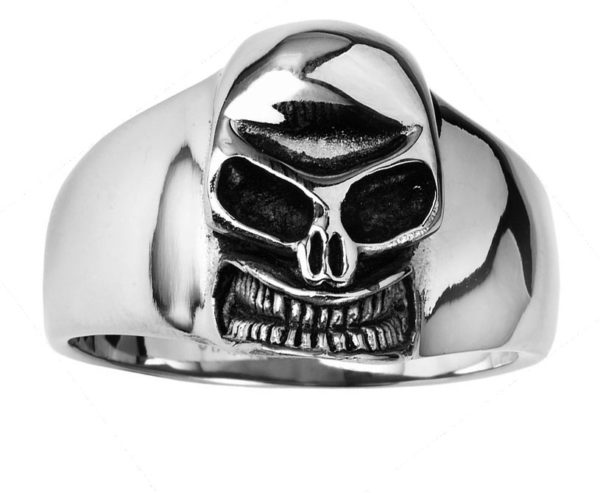 Stainless Steel Smiling Skull Ring