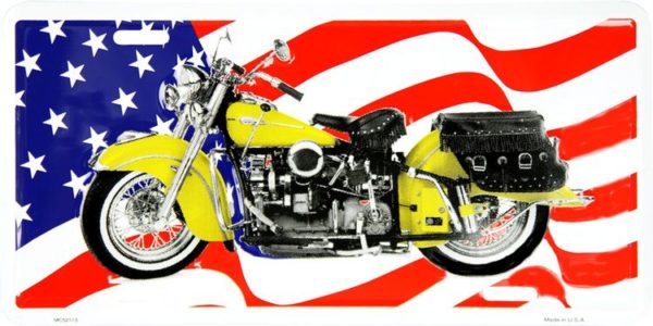Motorcycle w/ USA Flag